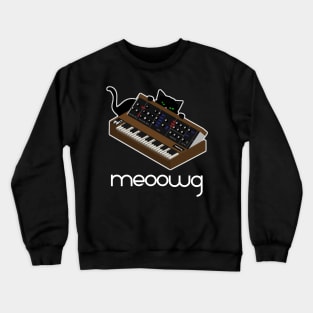 Electronic Musician Funny Cat Meow With Analog Synthesizer Crewneck Sweatshirt